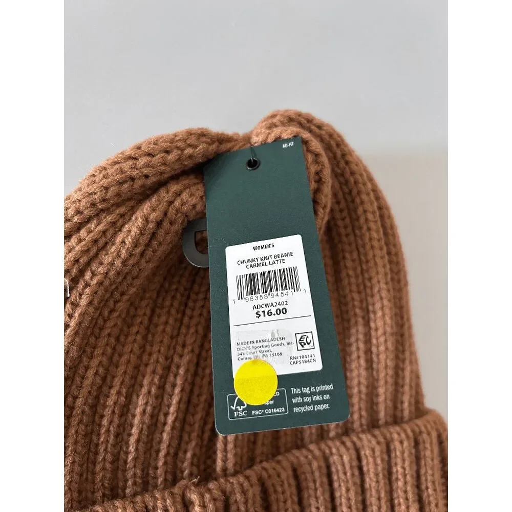 Alpine Design Tan Chunky Knit Beanie Hat Brown